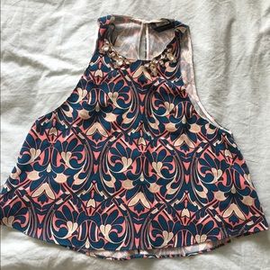ZARA Patterned flowy crop-ish top